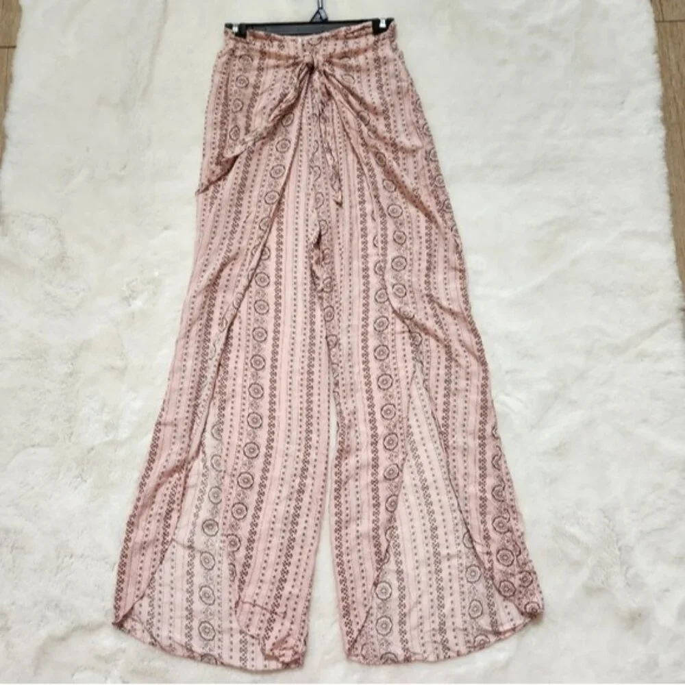 Forever 21 Women's Cover Up Summer Pants, Tie Front Size M